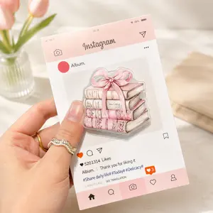 Coquette Book Stack Phone Grip Kindle Grip, Pink Bow Bookish Pop Grip, Romance Reader Phone Holder, Girly Reader Aesthetic Gift