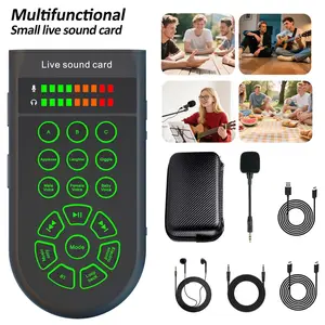 Live Audio Mixer, Portable Handheld Live Sound Card Device, Microphone Set with Voice Changer Noise Reduction, Suitable for Smartphones Computers Tablets Xbox Ps4 Ps5 PC Devices, USB Audio Mixer