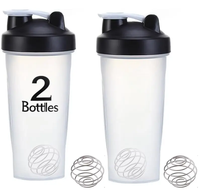 otylzto 2 Pack 28 oz Shaker Bottles for Protein Mixes, Protein Shaker Bottle with Stainless Steel Whisk Ball, Shaker Cup, Protein Bottle, Protein Shake Bottles