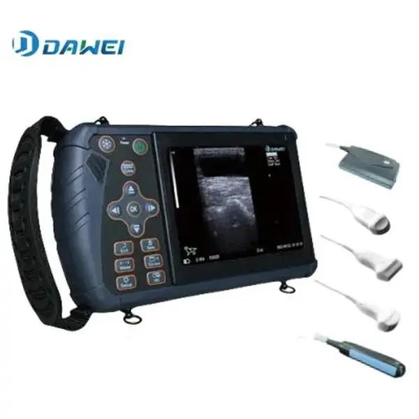Portable Handheld Veterinary Ultrasound Machine with Belt & Shoulder Strap, Touch Screen, Electronic Probe - 24 Pseudo Colors, 256 Grayscale Levels, 4 Measurement Modes, Adjustable Focus Position for Farm Animal Pregnancy Scan, Multiple Probes, 256 Levels