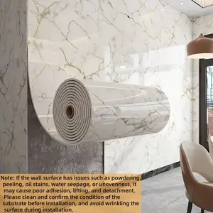 Peel-and-Stick Marble Visual Wall Decal for Refined Atmosphere, Adds Depth to Kitchen and Bathroom Decoration, Convenient for Renters and Home Stylists, Self Adhesive Waterproof