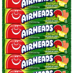 12 bars- Airheads Sour Watermelon Punch Candy Bars 0.55oz | NYC Bodega Candy | Chewy Sweet & Sour Watermelon Candy Bars | 12 Pack – NY Snack Pantry