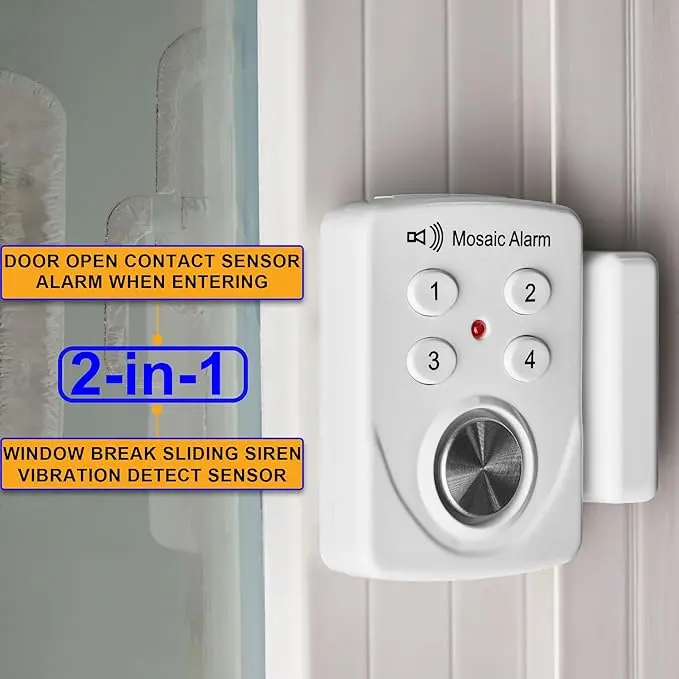 130dB Door and Window Alarm – Magnetic Sensor Doorbell Triggered Immediately Upon Door Opening, Wireless Home Security Alarm for Child Protection, Hole-Free Adhesive Installation, Household Anti-Theft Alarm, Intrusion Alarm Device, Home Safety Alarm