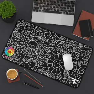Faze Clan x Murakami Black and White Desk Mat – Faze Clan x Murakami Merch Extra Large Gaming MousePad, Gaming Accessories, Desk Decor Setup, Gaming Room Supplies, Desk Mat, PC Accessories.