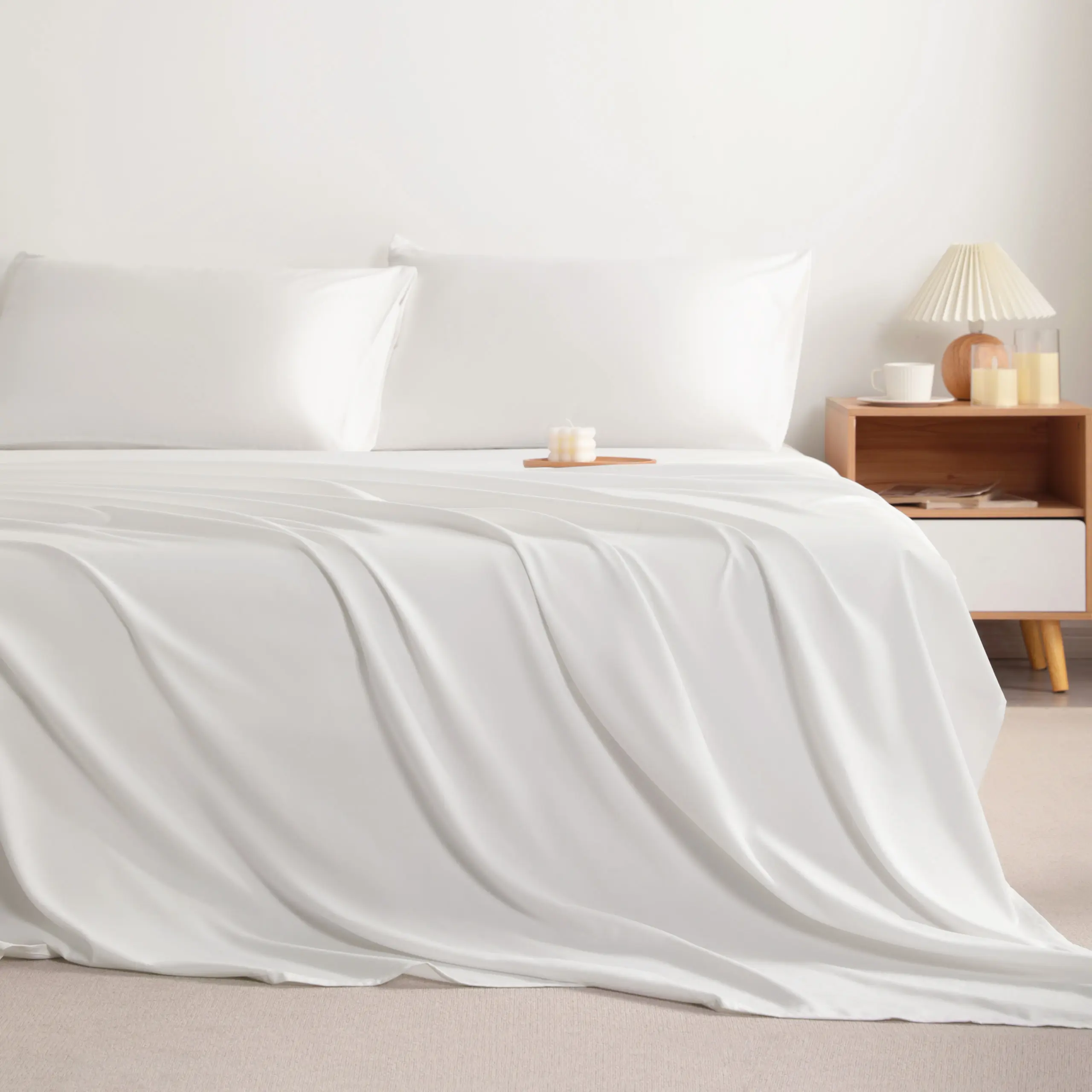 [ Summer Sale Deals ]NTBAY 4-Piece Brushed Embroidered Microfiber Bedding Sets, Breathable & Cooling Sheet Sets, Hotel Luxury Super Soft and Cozy for Bedroom, Frictionless Skin-friendly, Deep Pocket, Wrinkle, Fade Resistant, House Decoration, Gift