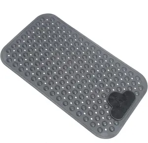Grey Color Anti-slip jacuzzi Bathtub Mat, 1 Count Extra Long Bath Safety Shower Bathtub Mat, Bathroom Mats, Non-slip Bathroom Floor Mat for Kids Elderly Disabled, Bathroom Supplies，bathroom accessories，alfombra para tubaño， machine washable shower mat tik