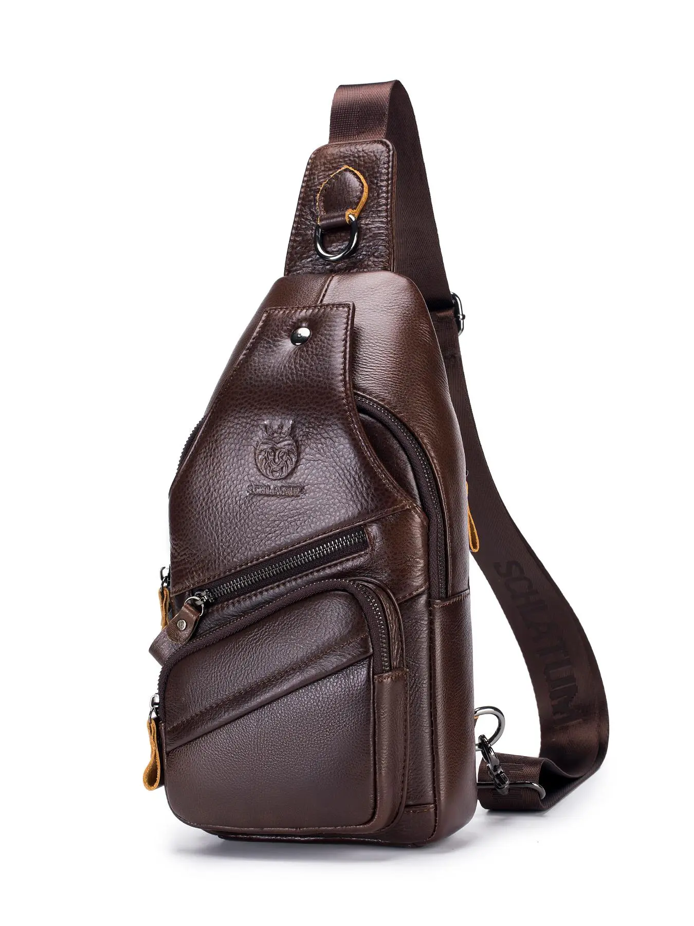 Men's Vintage Leather Fanny Pack, Cowhide Belt Bag, Zipper Belt Bag, Everyday Bags, New Style Casual Solid Color Shoulder Bag for Daily Used, High-quality Chest Bag for Daily Travel Work Commute