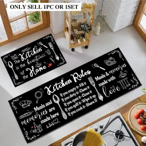 Two-Piece Kitchen Mat Set, Soft Washable Non-Slip Rugs, Character-Based Design, Durable & Comfortable, Perfect for Kitchen Sink Area, Kitchen Floor Mat