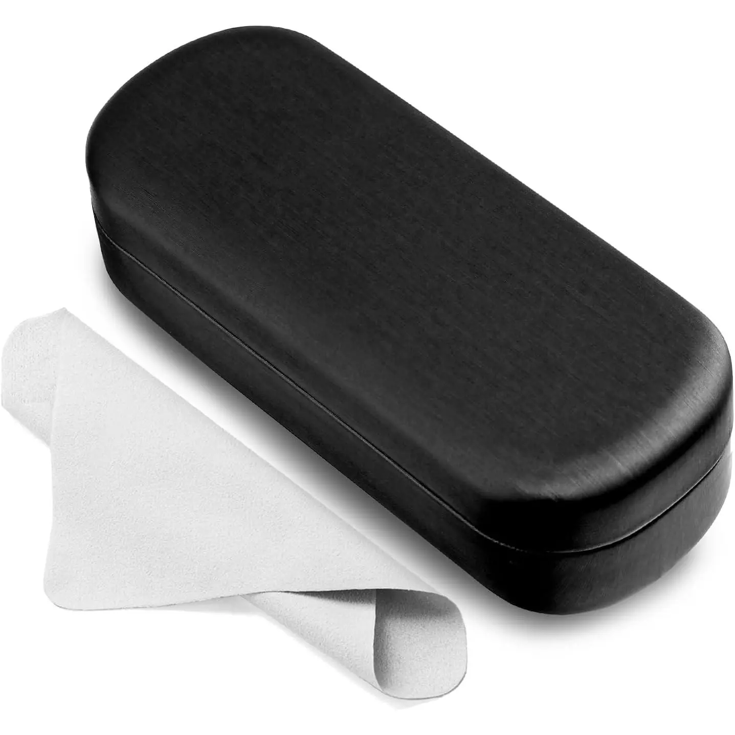 Unisex Large Hard-Shell Eyeglass Case with Spring Switch - PU Leather Protective Case for Sunglasses