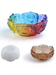 DIY Craft Resin Mold Lotus Bowl, Candle Holder, Flower Pot, Vase Mold, Silicone UV Epoxy Resin Casting Mold, Jewelry Tray Holder, 1pcs
