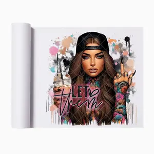 Let Them Babe Brown Hair - Ready To Press Print Transfer for Apparel, Cotton, Polyester & Blends - High-Quality Print- Commercial Grade