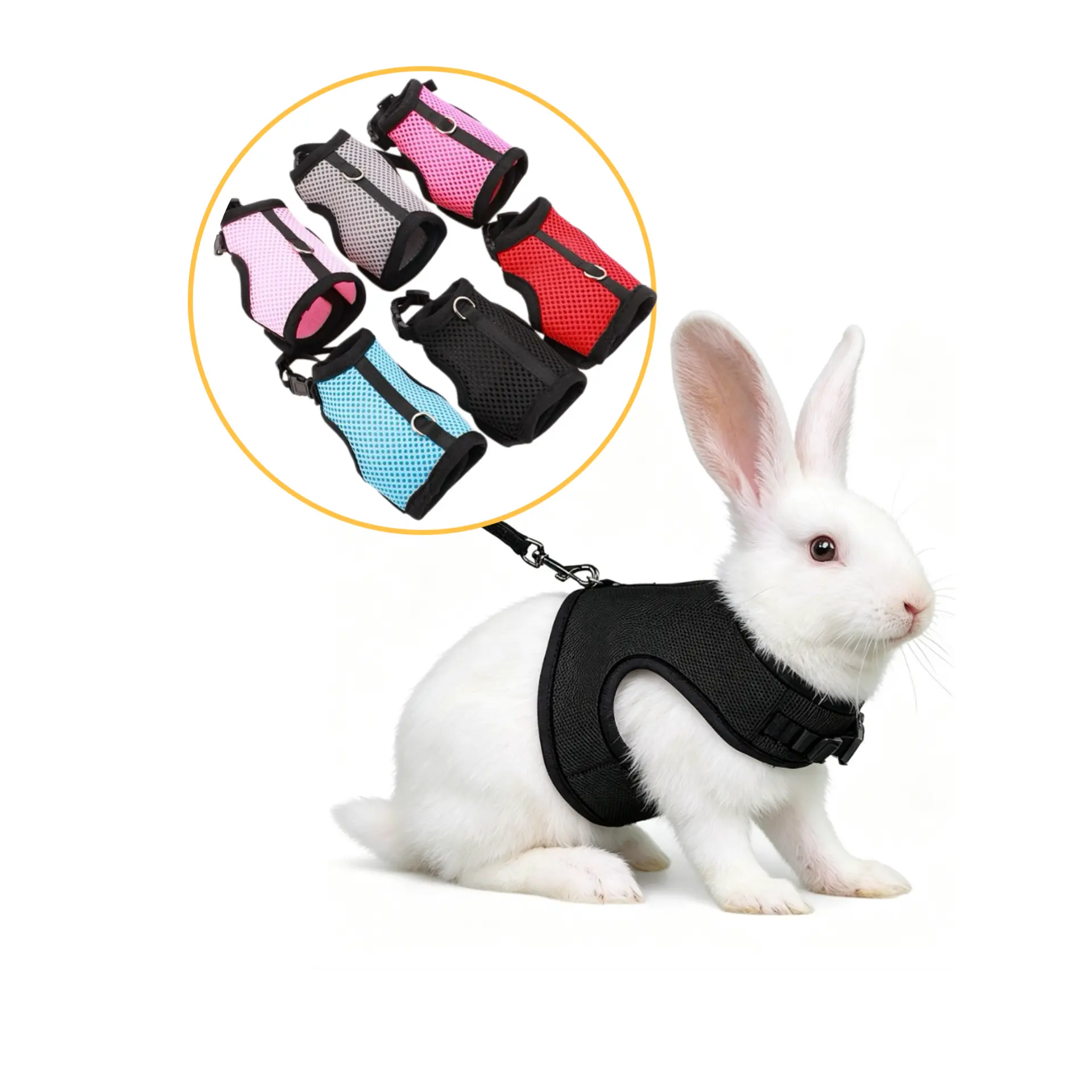 Cat Harness Rabbit Harness   Adjustable Soft Vest Harness with Elastic Leash for Cat Rabbit Guinea Pig Small Pets