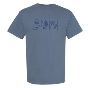 Summer stamps embroidered comfort colors Tshirt / summer embroidered tee shirt / oversized tee
