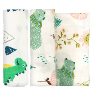 2-Piece Set Muslin Baby Blanket Towel, Unisex Large Size 39x39 Inches Soft Breathable Newborn Wrap Swaddle (neutral Style)