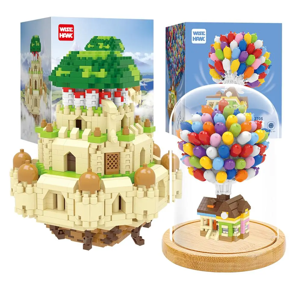 Sky City Balloon House Design Building Blocks Model, 1 Box Creative DIY Building Blocks Toy, DIY Assembly Decoration for Home Office Building Sets