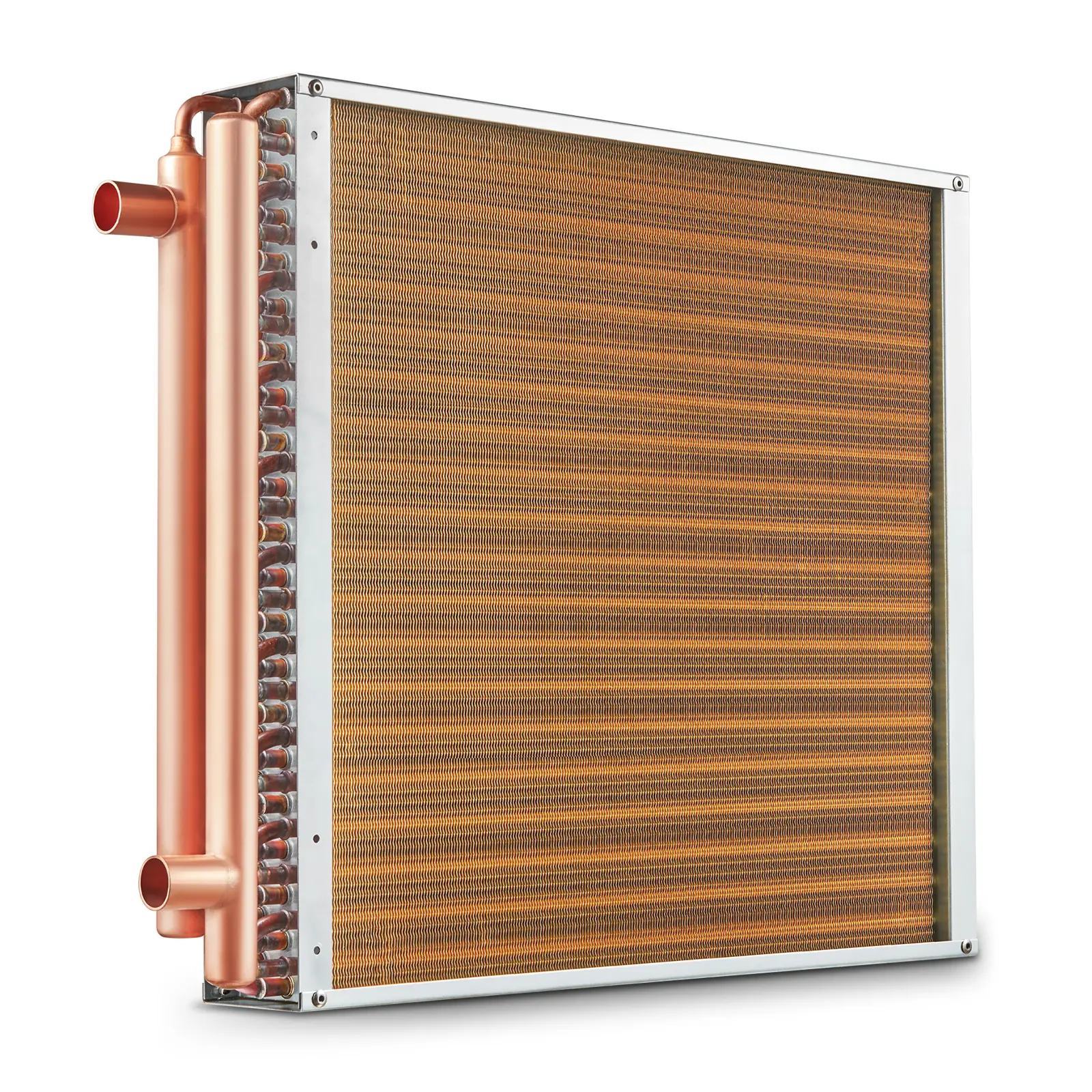 【Summerfinds】VEVOR 20"x20" Water-to-Air Heat Exchanger, 3-Row 3/8" Copper Ports, 242 Epoxy-Coated Aluminum Fins, 160kbtu per Hour, -40-356℉/-40-180℃, Durable Corrosion Proof, CE Certified for Outdoor Wood Furnaces & Residential Forced Air Systems