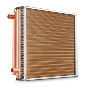 VEVOR Heat Exchanger Water to Air,  20"x 20" with 3-Row 3/8" Copper Ports, 242 Aluminum Fins Heat Exchanger for Outdoor Wood Furnaces, Residential Heating and Cooling, and Forced Air Heating