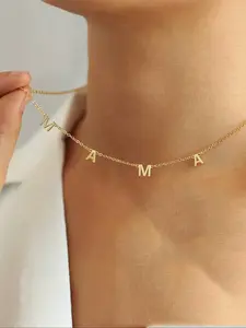 1PC Gold Silver Rose Gold Women's Stainless Steel letter "MAMA" Mother's Day necklace Perfect for Mother's gift Personalized Jewelry Gift Birthday Gift Christmas Gift Halloween Party Gifts Alphabet Necklaces