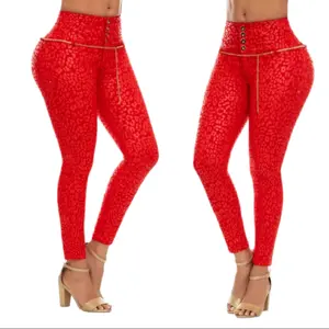 503305 Lowell Jean Efecto Levanta Cola 100% Colombiano Womenswear Bottoms with Unique Identifier and Animal Print Design Denim