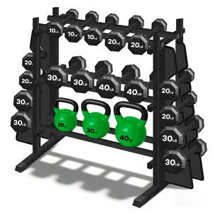 3-Tier Heavy Duty Dumbbell Rack,1200 LBS Capacity,Double-Side Extension Holder for Dumbbells & Kettlebells Home Gym Storage Rack