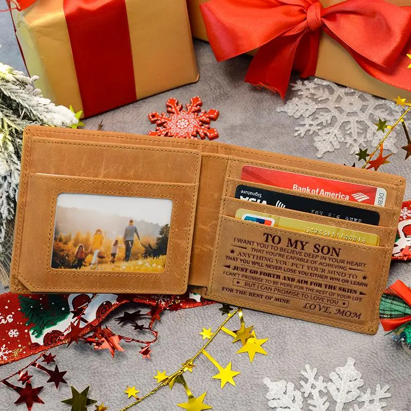 Engraved Wallet for Son ,You Will Never Lose, Top engraved leather wallet,Engraved Wallet for Son,Personalized Cowhide Leather ,A gift for son to start the school year, Lightweight & Chic for Casual Occasions,Mens Wallet,Back to school,Springgifts