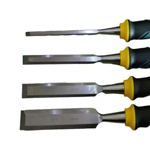 Carpenter’s chisel set made of chrome‑vanadium steel with soft‑rubber handles; includes a through‑hole chisel for carving durable hand tool