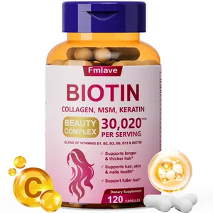 120 Capsules, 30020mcg - 25-In-1 Hair Growth Biotin Supplement with Kertain, Multivitamin, MSM, Zinc, Natural Herbal Extracts, Hair Growth Capsules for Longer, Thicker & Healthier Hair, Perfects for Women and Men and All Hair Types, Gluten-Free