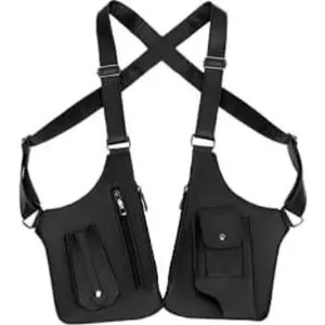 Double Shoulder Armpit Bag, Anti-Theft Hidden Underarm Strap Wallet Pocket Holster Phone Leisure Double Shoulder Pouch
