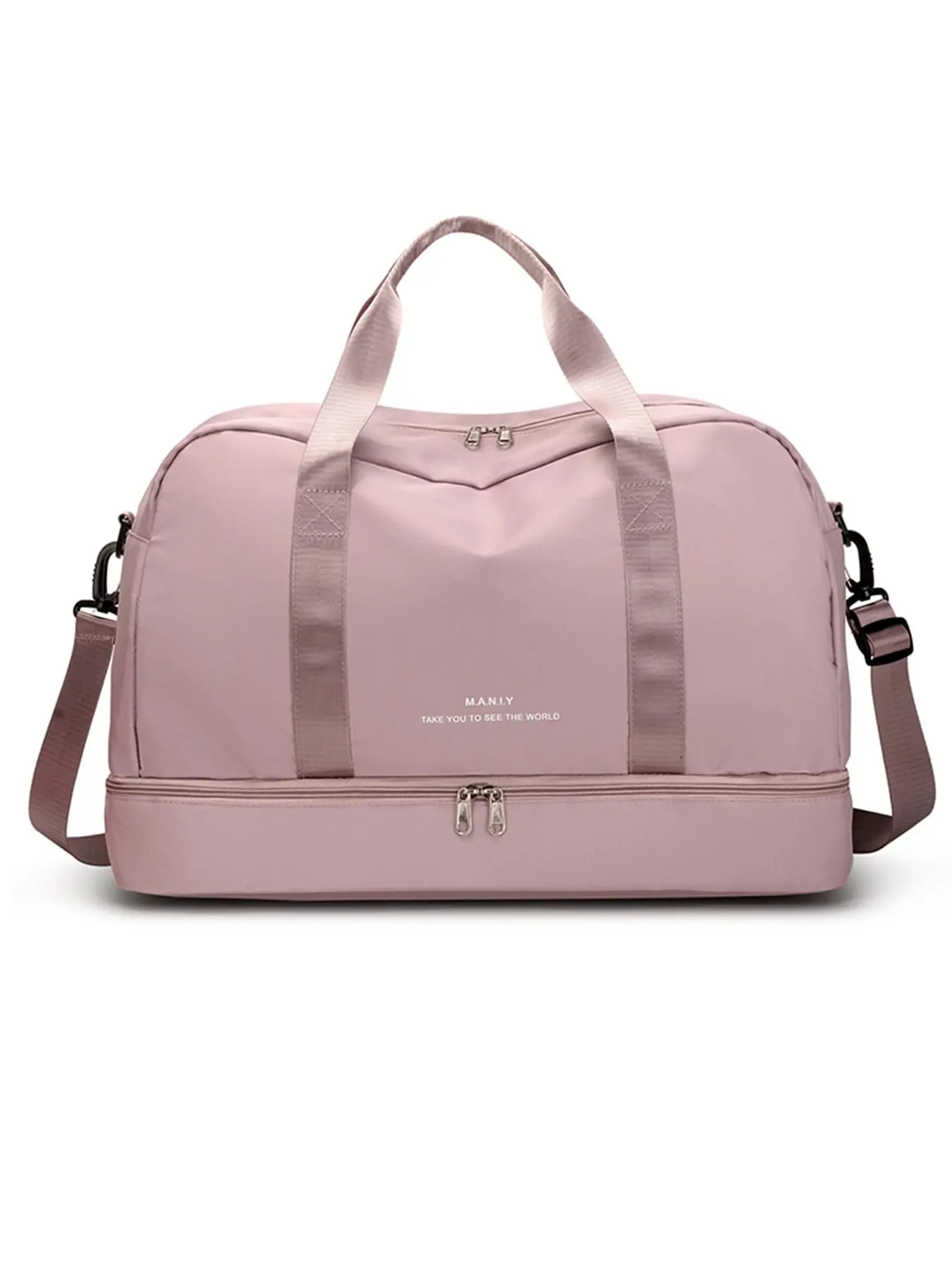 Women's Solid Color Travel Duffel Bag, Back To School, Large Capacity Shoulder Weekender Overnight Bag, Sports Tote Gym Bag, Travel Bag for Women & Girls, Travel Duffle Bag, Traveling Bag, Travel Essentials Bag