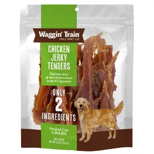 Waggin' Train Chicken Jerky Tenders - 18 oz. Pouch, Grain Free Dog Treats with 100% Real Chicken Breast, High Protein, No Artificial Ingredients