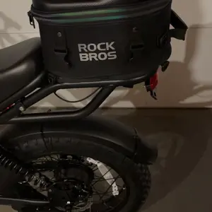 ROCKBROS 12.5L Waterproof Hard Shell Motorcycle Tail Rear Seat Bag, Motorcycle Accessories with Backpack Straps for Hands-Free Gear Carry, Fixed Belt for Rear Seat Stability, Dirt Bike Compatible, Large Net Bag for Clutter Control, Backpack Straps Carry G