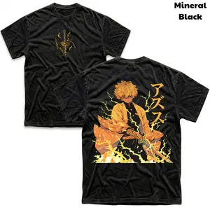 Men's and Women's T-Shirt, Vintage Zenitsu Graphic Tee, Demon Slayer T-Shirt, Unisex Gift Manga Anime Tee, Gothic Grunge Y2K Emo Scene Amity Affliction Style Clothes Menswear Womenswear Streetwear