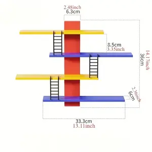 Adjustable Wall-Mounted Decorative Display Shelf, Five-Tier Design, Modern Home Decor Storage Rack, Suitable for Figurines, Dolls, Statues, Toys