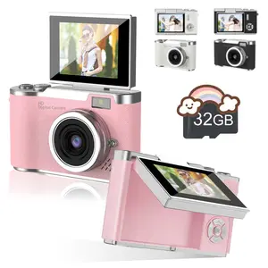 1080P, 48mp Flip Screen Beginner Digital Camera Vlog Camera for Teens, Beginners, Adults & Kids, Custom Shooting Modes, 32GB Card Included
