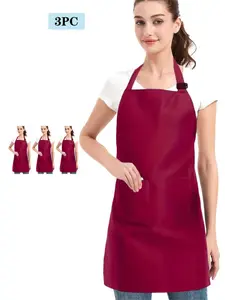 3-Piece Apron Set, Waterproof Oil-Resistant, Adjustable Straps, Large Pockets, Durable Washable, Kitchen Cooking Baking BBQ