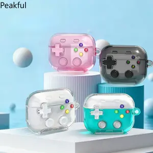Cute Game Controller AirPods Protective Case, Popular Clear Silicone Earbud Cover with Gamepad Print, Anti-ScrDrop Gaming Themed Shell, lightweight & durable design, great for daily commuting, outdoor trips, and showing off your style