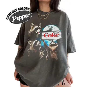 Three Raccoons Diet Coke Vintage Comfort Color T-shirts, Funny Meme Genz Dank Raccoons, Gifts, Unisex Tee, Top Menswear Underwear Crewneck