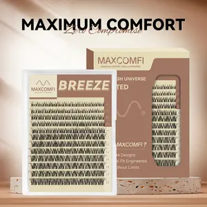 [Ad-exclusive] Breeze | MaxComfi Ghost Lashes Vibe but Better Long-Lasting Waterproof & Super Soft&Thin Band | Venus Velure Waterproof Long-Lasting Natural Daily Volume Beginner-Friendly DIY Lashes for Flawless Voluminous Look Trendy Must-Have Cluster