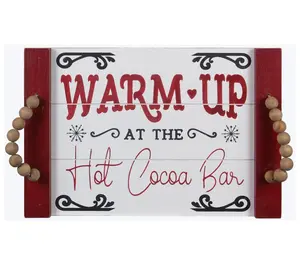 Young's Wood Serving Tray with Blessing Bead Ha ndle