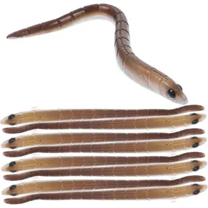 Toddmomy 10pcs Bait Trout Lures Slow Sinking Earthworm Fishing Lures for Freshwater and Saltwater Bass