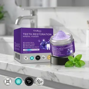 Purple Teeth Brightening Powder | Daily Stain Remover, Gentle Enamel-Friendly, Fresh Breath & Mineral Boost Oral Care Powder, 50g