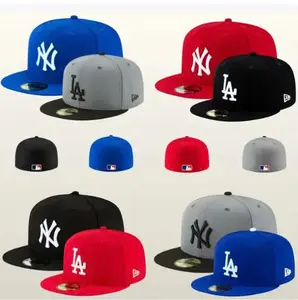 New Era 59FIFTY MLB Fitted Baseball Hat– NY Yankees LA Dodgers Collector Edition, Raised Logo Embroidery, Side Patch Streetwear