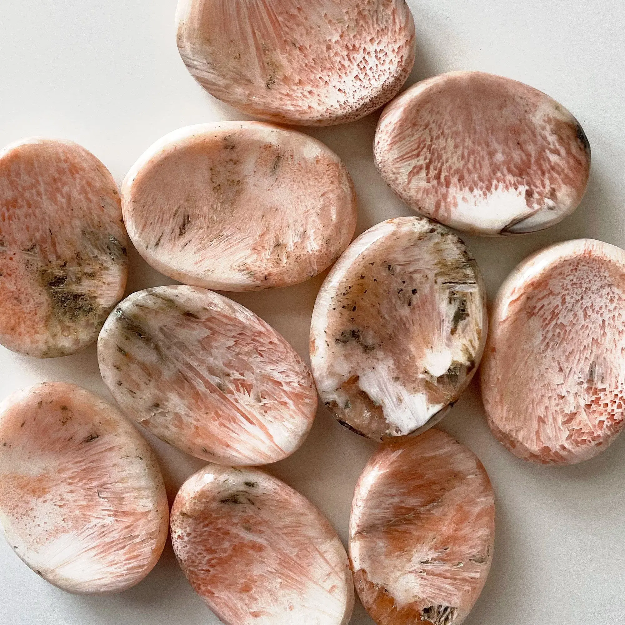 Pink Scolecite Worry Stone