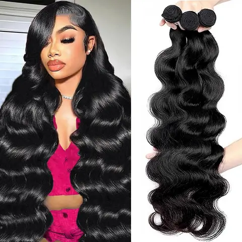 Brazilian Body Wave/Straight Bundles Quick Weave Extensions 2x6 4x4 Lace Closure #4 Chocolate Brown Colored Human Hair Weave Bundles