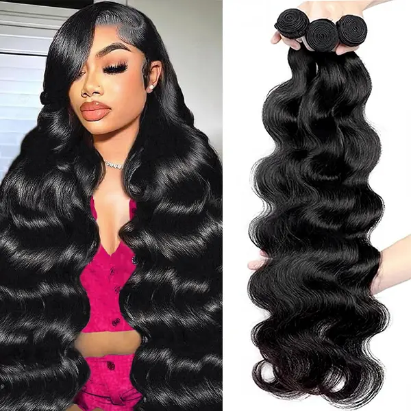 Brazilian Body Wave/Straight Bundles Quick Weave Extensions 2x6 4x4 Lace Closure #4 Chocolate Brown Colored Human Hair Weave Bundles #tiktokshopsummersale
