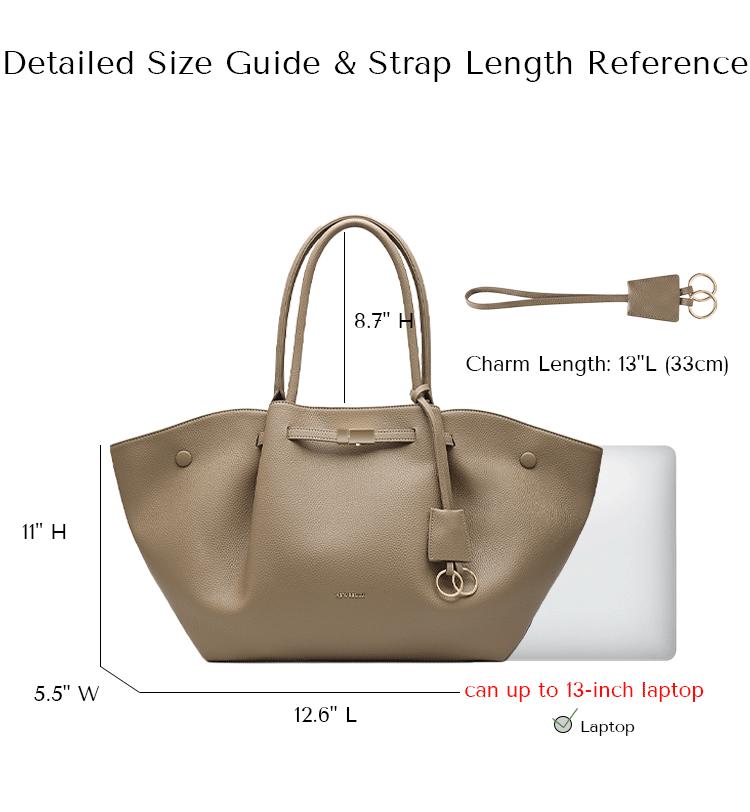 NEWBELLA Marella Top Handle Tote Bags - Elegant PU Leather Tote with Detachable Charm & Magnetic Closure System for Everyday Use 23.6" x 12.6" x 5.5" x 11"