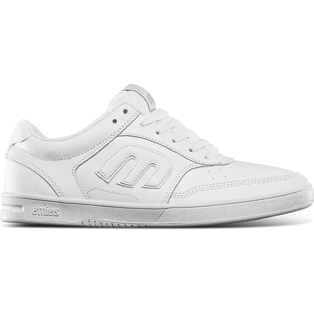 etnies Serin White Men's Skate Shoes - Breathable Cupsole Skateboarding Sneakers with System Flo2 Venting, Force Shield Reinforced Upper, Hidden Rubber Toe Cap, STI Performance Level 1 Impact Insole, Padded Tongue & Elastic Straps, Casual, Sports Shoes, F