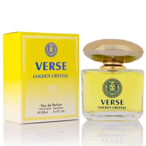 NovoGlow Verse Golden Crystal Eau De Parfum for Women 3.4 oz 100ml Citrus Floral Fragrance Amalfi Lemon Mimosa Freesia Amber Vegan Cruelty-Free