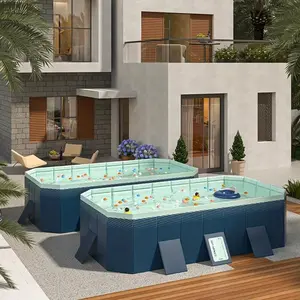 LifeSpan High-Tough PVC Non-Inflatable Foldable Outdoor Swimming Pool - Thickened Sturdy Garden Courtyard Option with Pool Drain, Easy-Setup Portable Pick for Kids & Family Summer Fun Pool Float Lounge