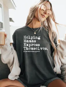 Helping Mamas Express Themselves T-Shirt, Educator Sweatshirt For Woman, Lactation Support Hoodie, Trendy Lactation Consultant Gift